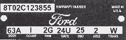 1968 Warranty Plate